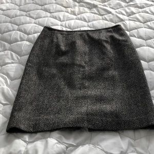 Black tweed wool lined skirt